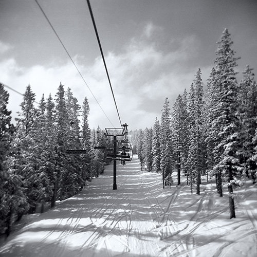 Winter Park:  Zephyr Express black and white photo