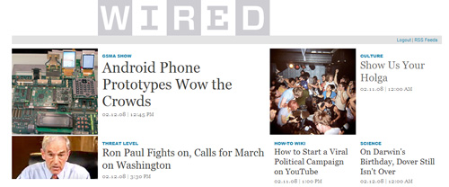 Wired Homepage