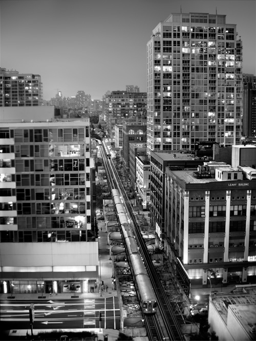 Silver Tower North black and white photo