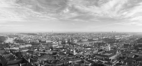 Prague | Panorama black and white photo