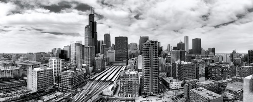 South Loop black and white photo